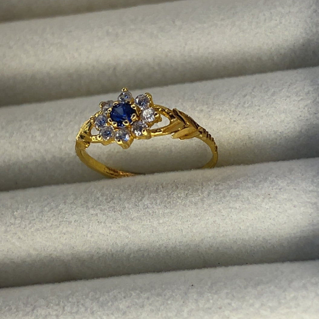 22ct Gold Sapphire & Diamond Cluster Ring