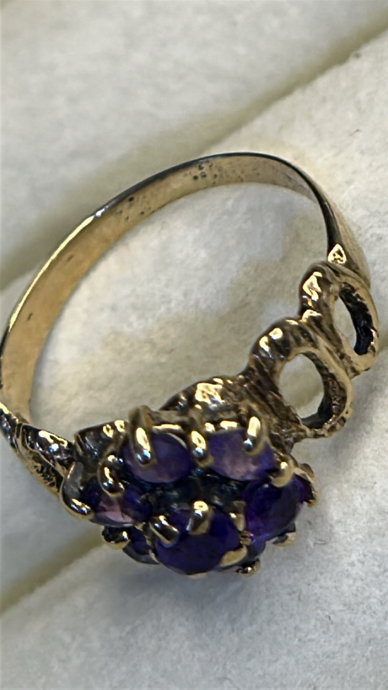 Amethyst Flower Cluster Ring