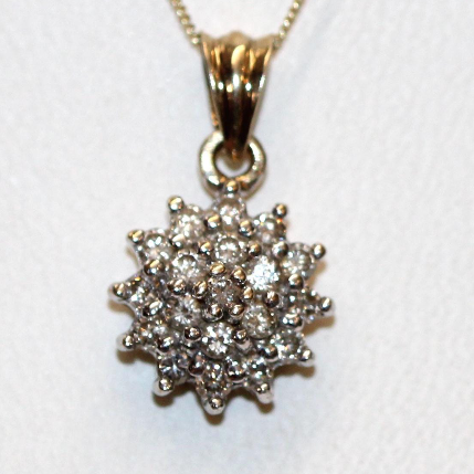 Yellow Diamond Cluster Pendant