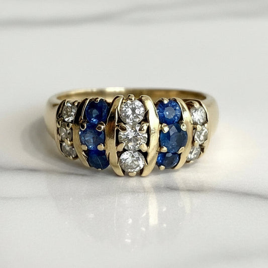 9ct Gold Sapphire & Diamond Ring