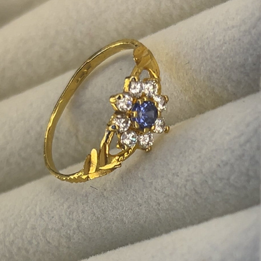 22ct Gold Sapphire & Diamond Cluster Ring