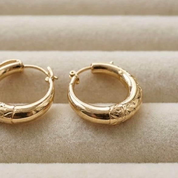 Vintage 9ct Gold Hoop Earrings