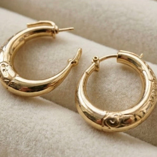 Vintage 9ct Gold Hoop Earrings